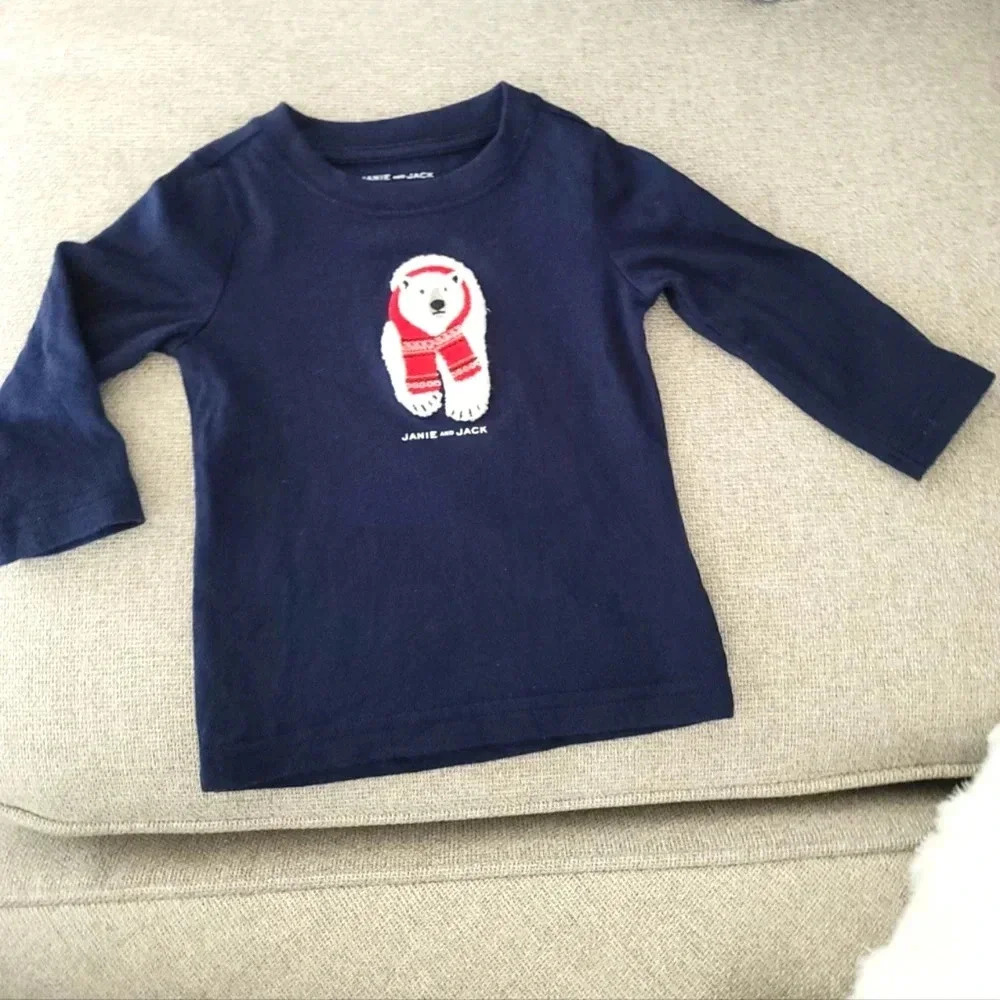 Janie and Jack polar bear long sleeve size 3-6
